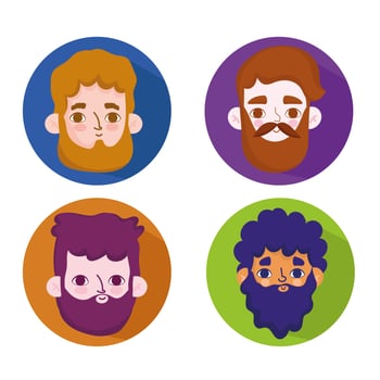 set of male avatar vector