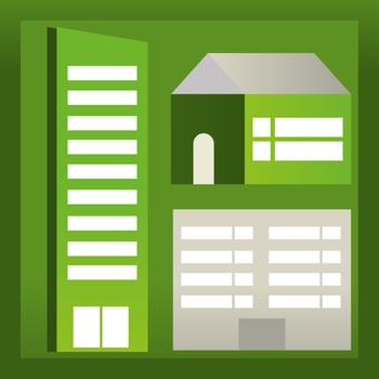green ecology buildings vector