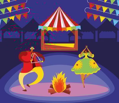 junina people party vector