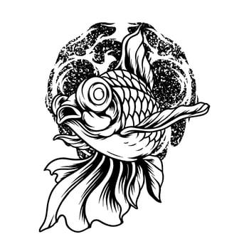 Golden Fish Silhouette vector