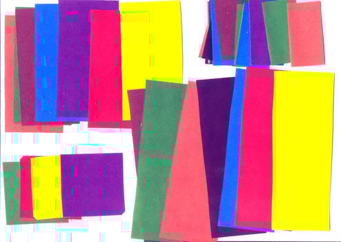 Paper application cut from colored with scissors photo