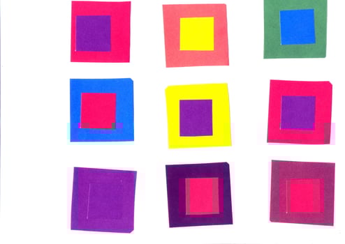 Paper application cut from colored with scissors photo