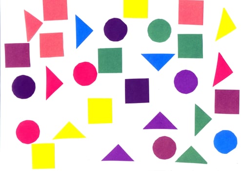 Paper application cut from colored with scissors photo