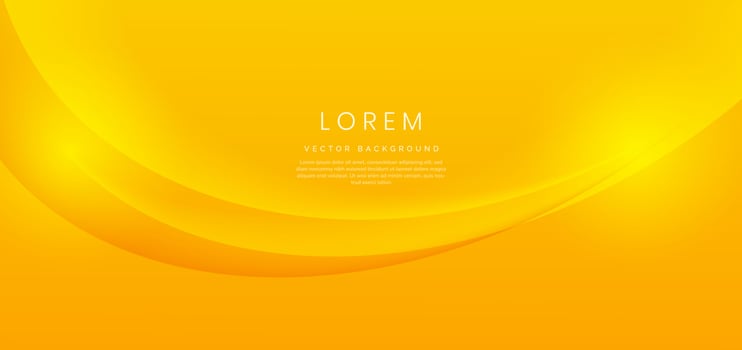 Abstract modern shiny yellow gradient curved background. vector
