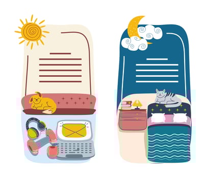 daily activities cartoon vector