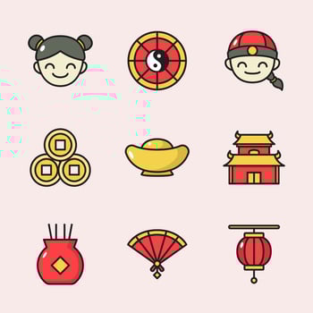 Chinese New Year Icon Collection vector