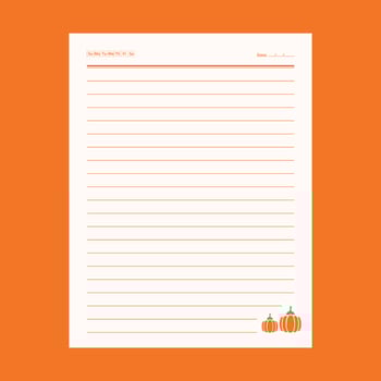fall autumn notebook page line interior planner design template vector