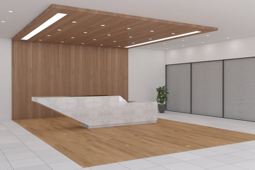 Office Reception Desk Mockup interior design photo
