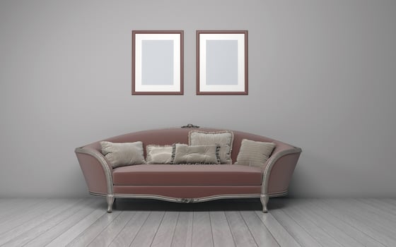 3D Realistic Mockup of living room Interior photo