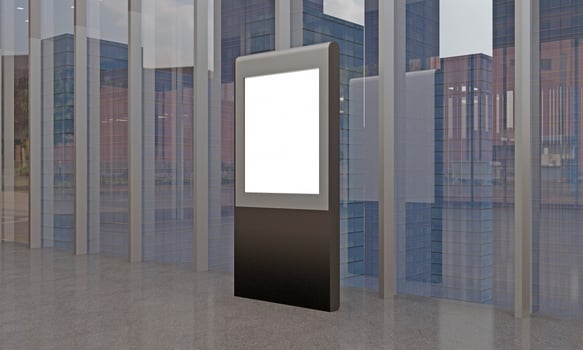 Totem and Kiosk Digital Signage 3d Rendered photo