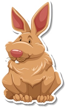 Rabbit cartoon character on white background vector