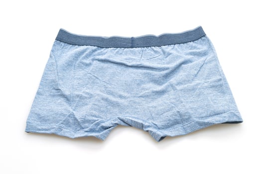 blue men underwear on white background photo