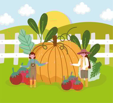 gardener people organic food vector