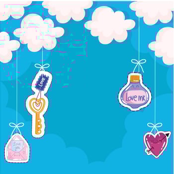 hanging love cute vector