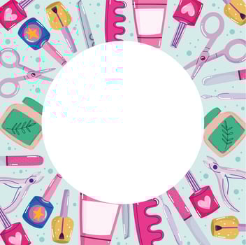 manicure equipment cartoon vector