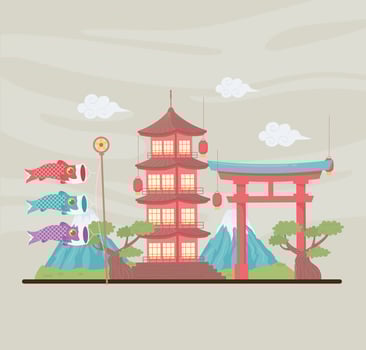 japan culture and tradition vector