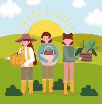 gardener people organic food vector