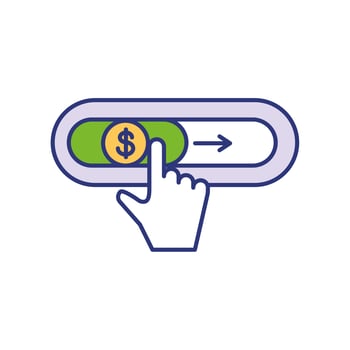 click hand on pay button vector