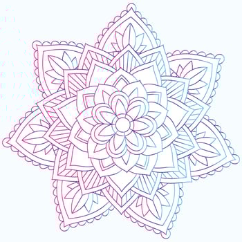 Round gradient mandala. Mandala with floral patterns. Printable package, decorative elements, Indian, ethnic, yoga, Coloring page template vector