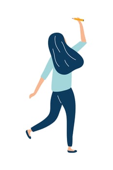 woman dancing back vector