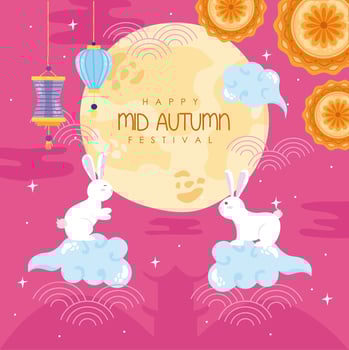 mid autumn festival card vector
