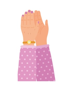 female hands clapping vector