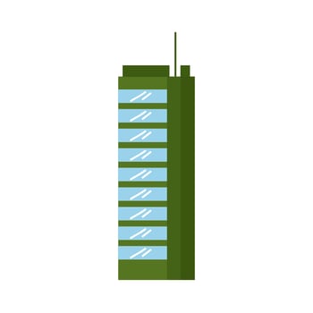 green building facade vector