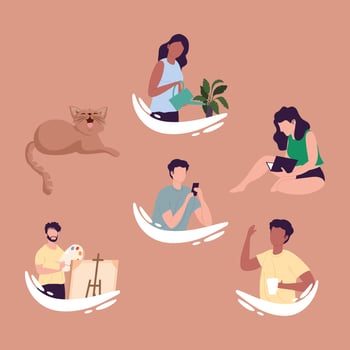 group of five persons vector
