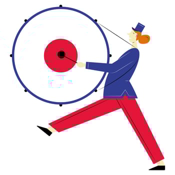female drumer marching band vector