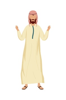 muslim bearded man vector