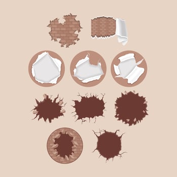 papers and walls cracked vector