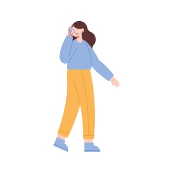 woman calling with celphone vector