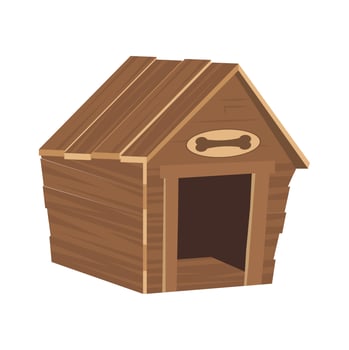 wooden dog house vector