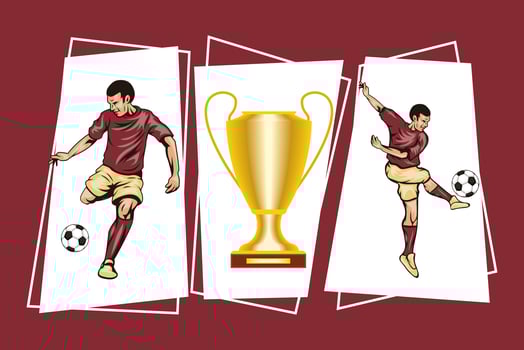 soccer three icons vector