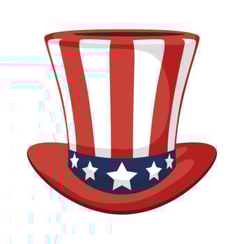 usa flag in tophat vector