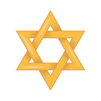 golden jewish star vector