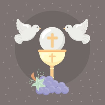 first communion card vector