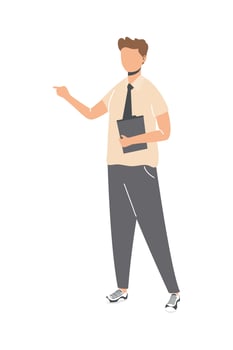 Businessman with file and necktie vector