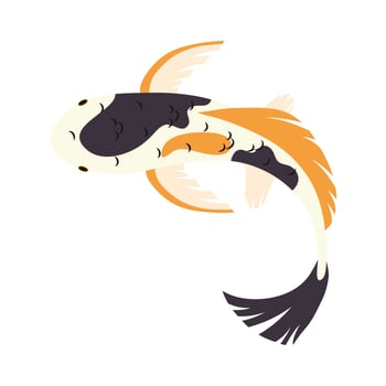 yellow black and white koi fish vector