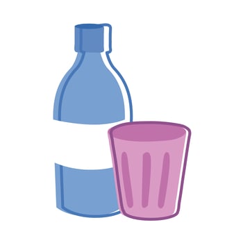bottle and cup vector