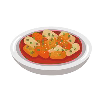 tteokbokki korean food vector