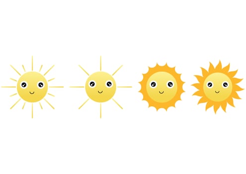 collection of illustrations of the sun vector