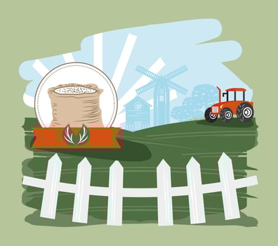farm tractor and food vector