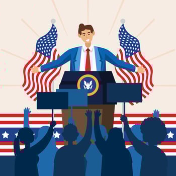 People Gathering to Support Their Candidate for President vector
