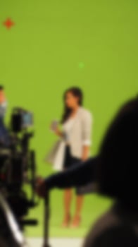 Blurry images of making TV commercial movie video photo