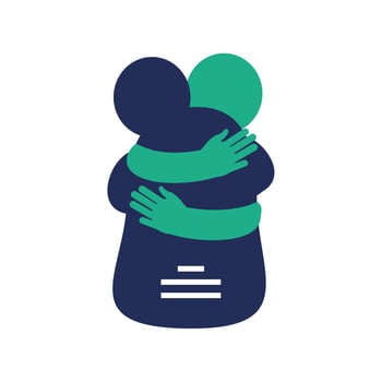 embraced people friendship vector