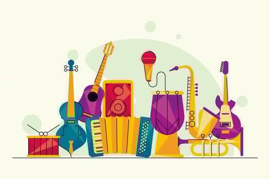 musical instruments group vector