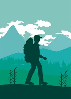 adventurer character scene vector