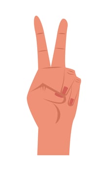 hand peace and love vector