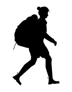 adventurer with backpack vector